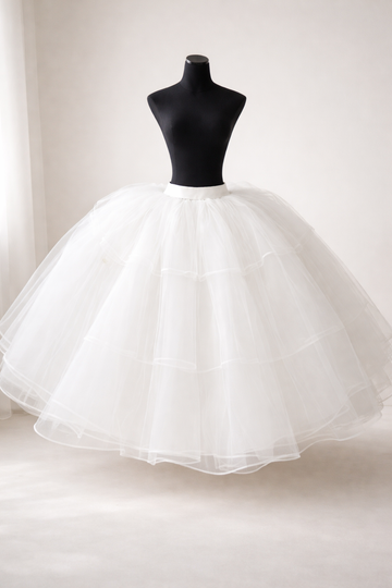 5 Frils Cover, 3 Hoops Ring Cancan Skirt For Heavy Bridal Dresses