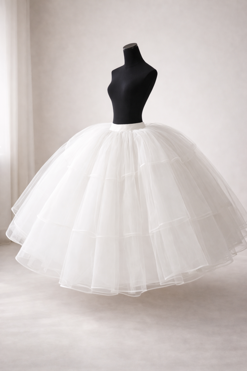 5 Frils Cover, 3 Hoops Ring Cancan Skirt For Heavy Bridal Dresses